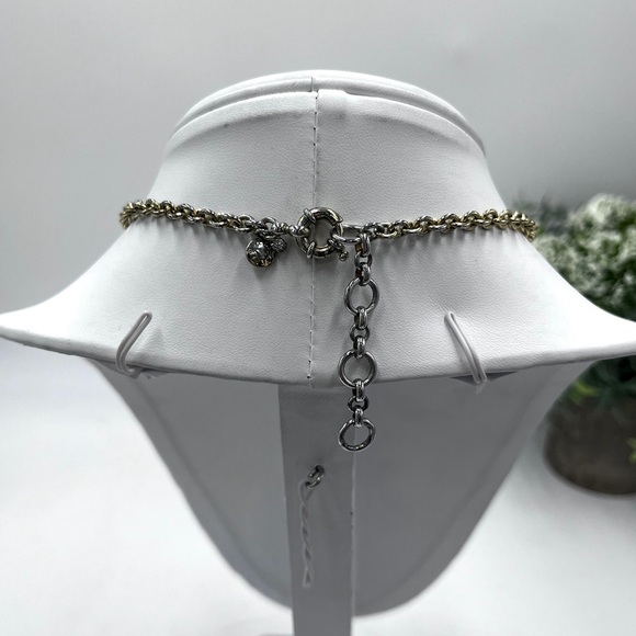 J. Crew Off White Faux Pearl Gold Tone Cluster Necklace Metal Spacers - Picture 10 of 11